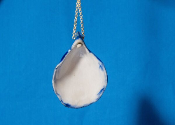 Blue and White Shell Pendant