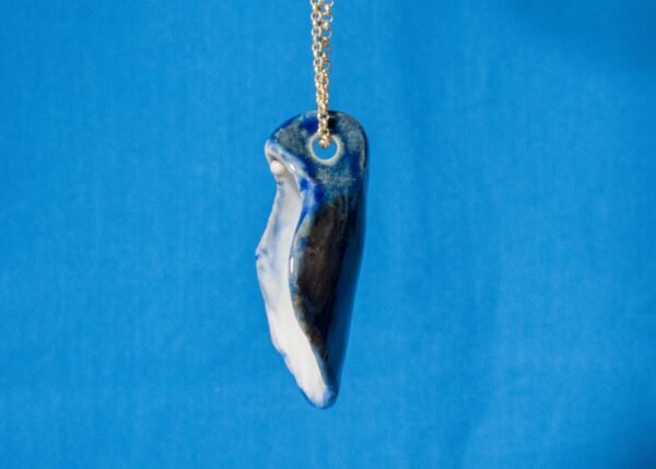 Blue and White Shell Pendant