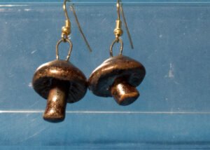 Antique Copper Mushroom Earrings