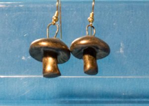 Antique Brass Mushroom Earrings