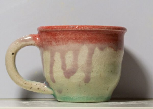 Small Red Rim and Teal Mug