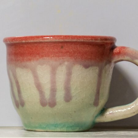 Small Red Rim and Teal Mug