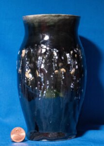 Black with White Melted Matrix Vase