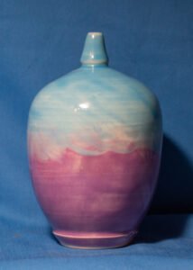 Blue and Purple Thin-topped Bottle