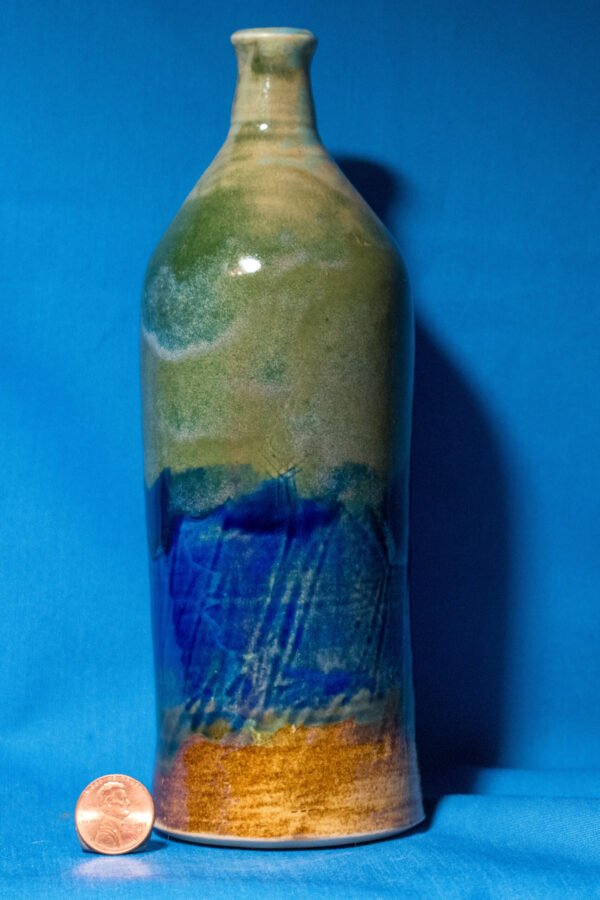 Green, Blue, and Tan Bottle alt view