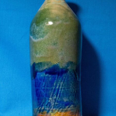 Green, Blue, and Tan Bottle