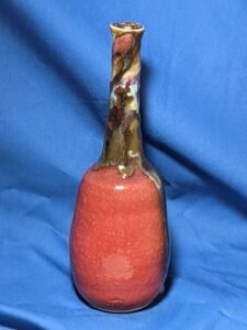 Twisted Red Spindletop Vase