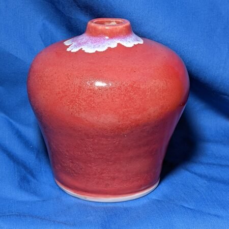 Red and Pearl Bulbous Vase