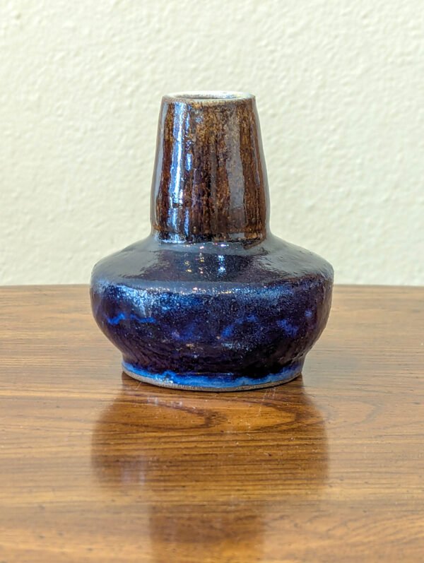 Short Blue and Brown Vase